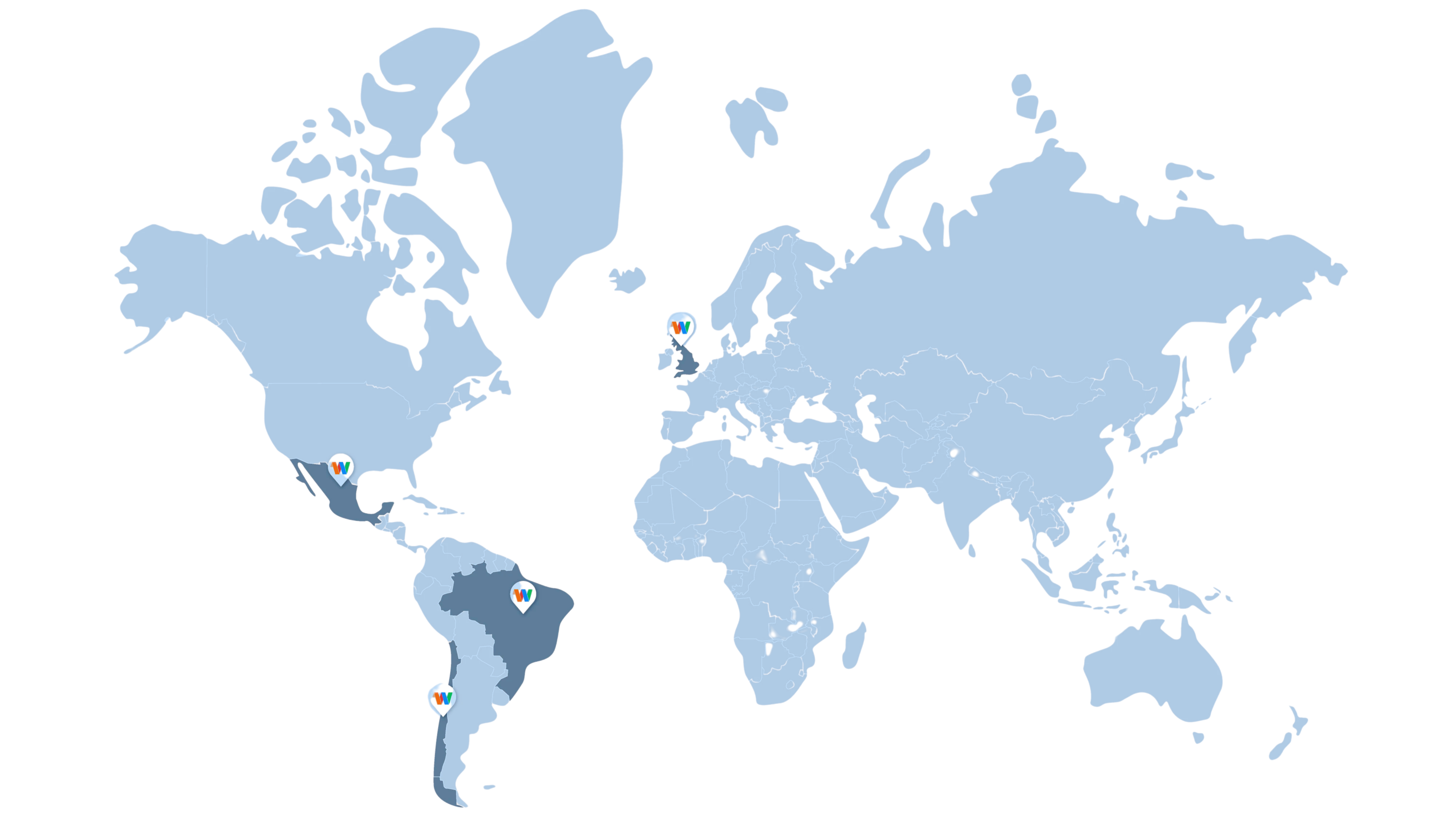 Mapa com a presença do WBudget
